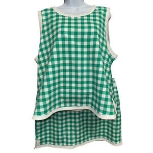 St Johns Bay XXL Skort Set Green Gingham Check Soft Sleeveless Skirt with Shorts